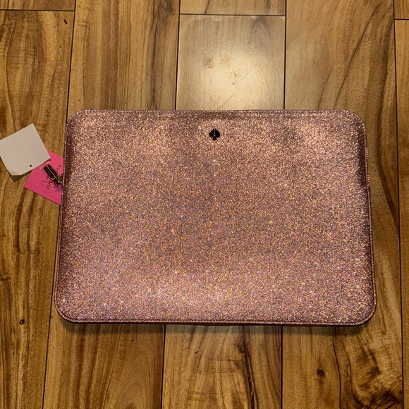 KATE SPADE Handbags - NWT KATE SPADE Rose Gold (717) Laptop Case Glitter Laptop Sleeve